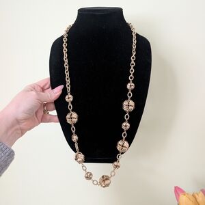 Gold Knot Link Long Necklace - Women Jewelry